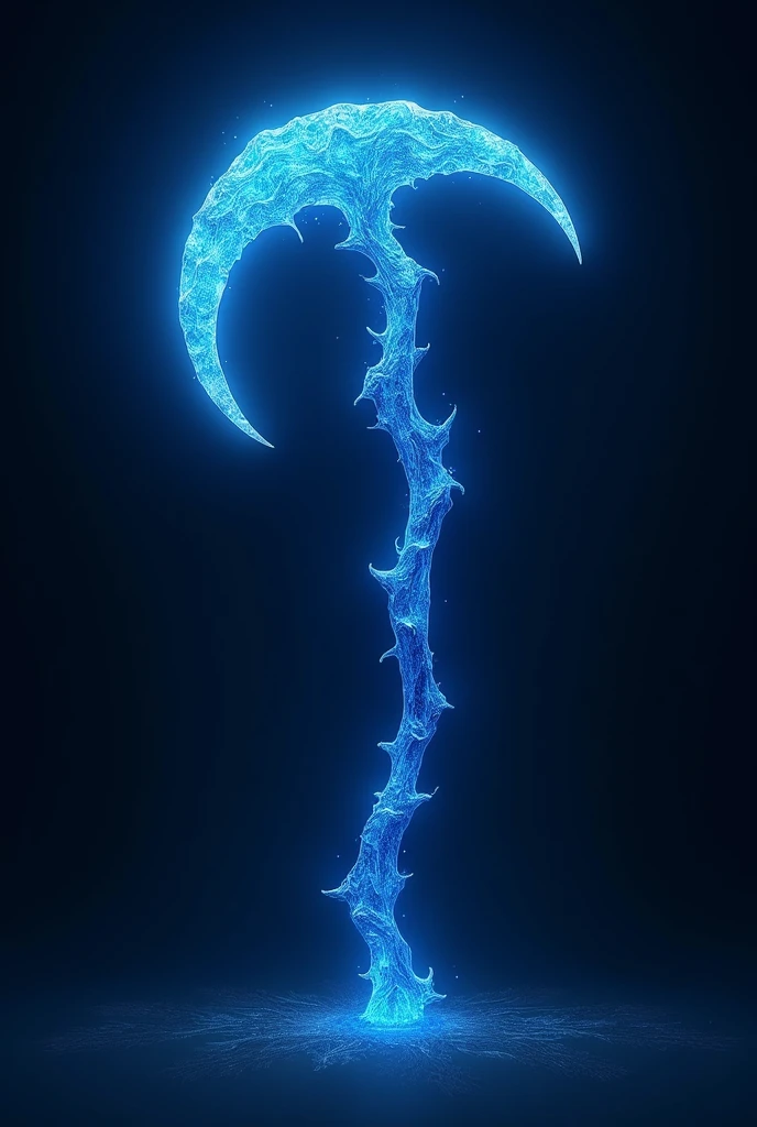 Generate me a blue sickle with cool effects 