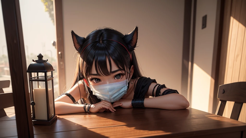 hanya as a mask thrown on the table