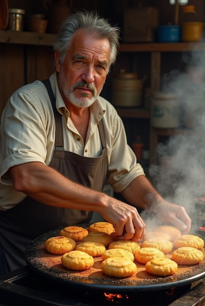 Man frying pastel