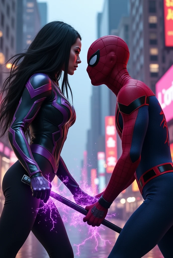 Psylocke (Olivia munn) uccide spider man (Tom Holland)