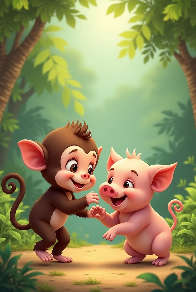 Monkey and pig