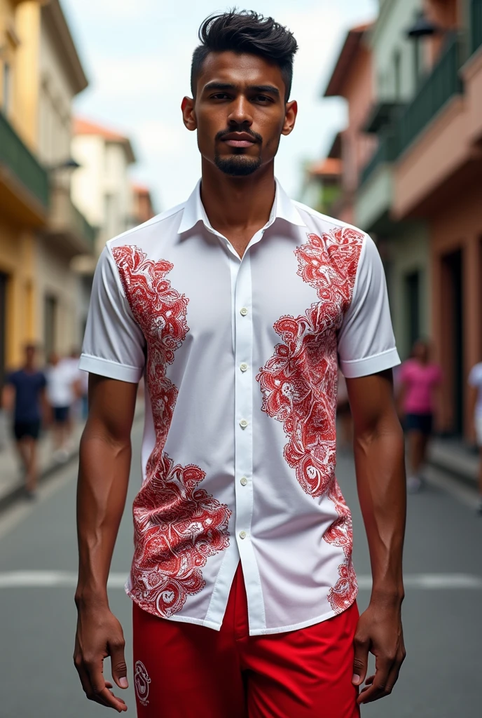 Flamengo white batik style shirt