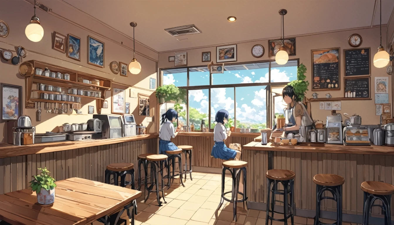 (((Appleside Cafe))), ((anime:1.4,figure)),(masterpiece, Highest quality, Highest quality),(Very detailed, The absolute solution),((16K, High resolution)). break {There is no one, Lofi Art, Laurie Griesley's style, Makoto Shinkai's Style, anime aesthetic}