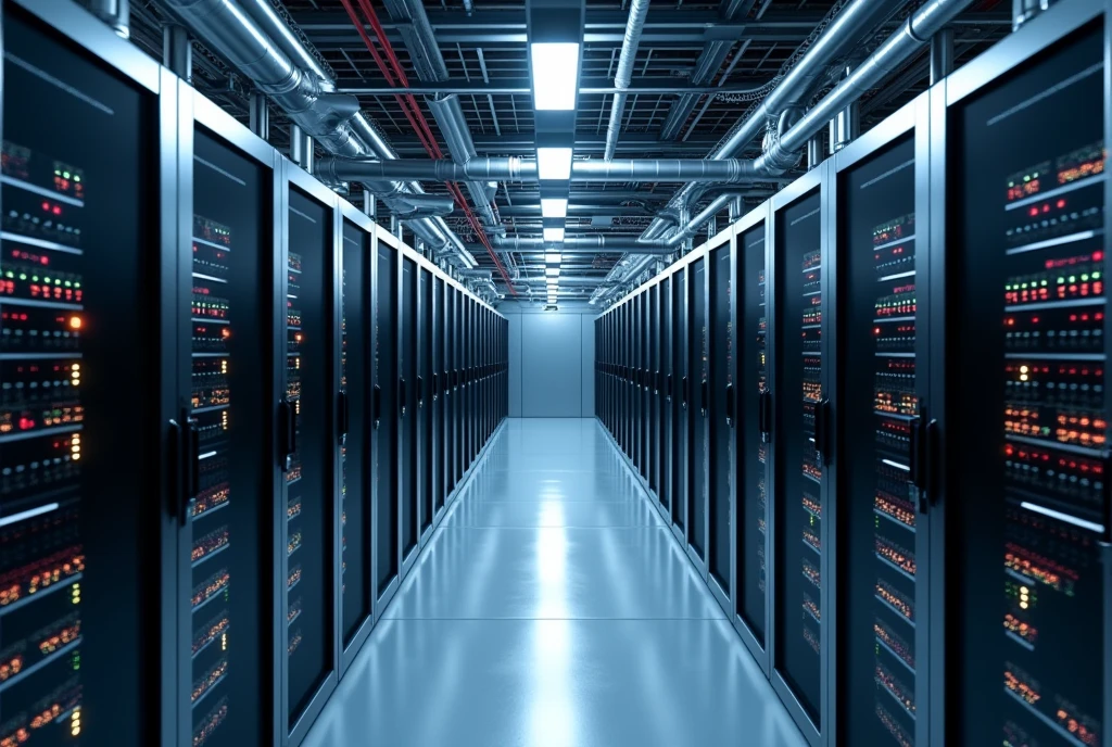 Data centre room,  servers, technology, network,