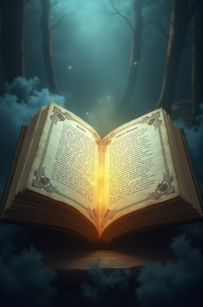 Depict the open book with an ornate page, displaying the mysterious message: “सच्चाई जानना है, तो पढ़ो।”*