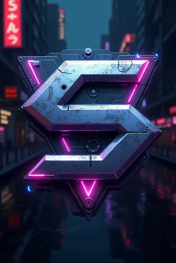 Make a cyberpunk logo with the S letter