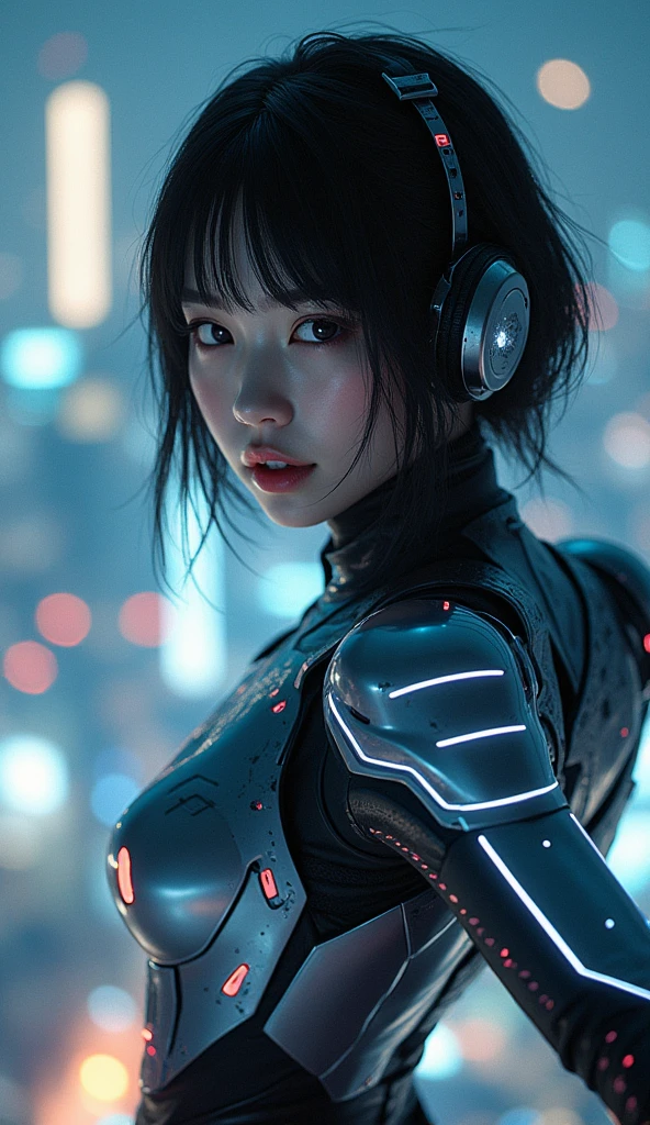 cinematic colorgrading film, photography, RAW, Masterpiece, ultra wide angle, walking on the cyberpunk cityscapes, Ultra Fine Photo, (cyborg arms:1.3), medium breast, Best Quality, Ultra High Resolution, Photorealistic, volumetric light, Stunningly Beautiful, half body, Delicate Face, Vibrant Eyes, RAW photo, 1girl, solo, 1girl, (tang top:1.3) wearing hood, (techwea), future tech, futuristic, hologram augmented realities, (extremely detailed CG unity 8k wallpaper), of the most beautiful artwork in the world, professional photography, trending on ArtStation, trending on CGSociety, Intricate detail, High Detail, Sharp focus, dramatic, photorealistic, cyberpunk, futuristic, pale skin, slim body, (high detailed skin:1.2), 8k uhd, dslr, soft lighting, high quality, film grain, glossy, (Highest quality:1.3), (sharp focus:1.5), (photorealistic:1.3), (highly detailed skin), (detailed face), (high detailed skin:1.2), (glistening skin:1.2), cyborg arms, (highly detailed skin textures:1.15), (detailed face), (high detailed skin:1.2), (glistening skin:1.15), glossy, (cyborg arms:1.5) baseball caps, kimono tech, japanese, cyberpunk street, (nights:1.2), fog, (rain:1.2), film grain, glossy, water reflection, reelmech