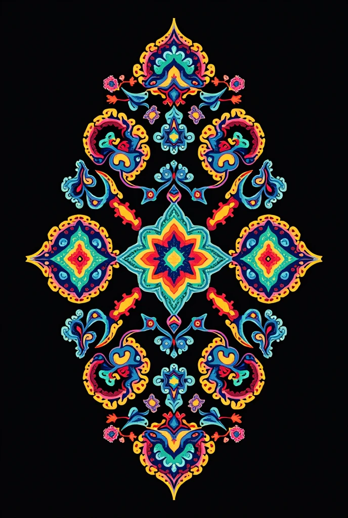 Bubal pattern in black background colourful design 
