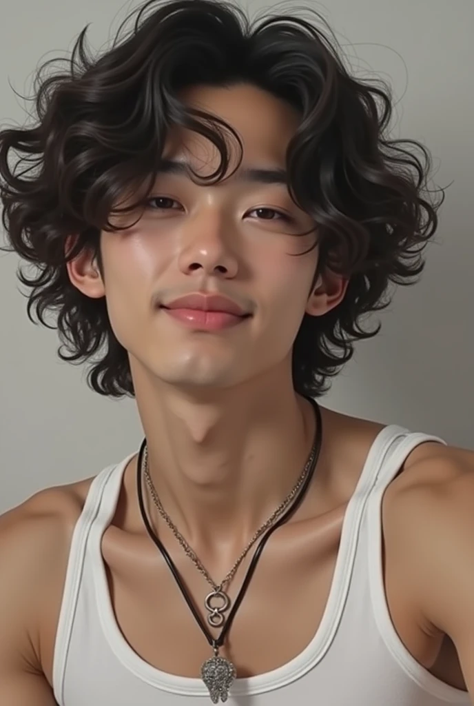 rosto de curly man, curly man, Jungkook cacheado, Asian man with curly hair