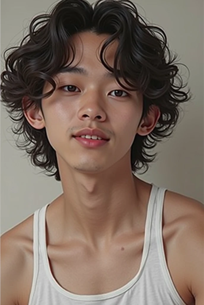 rosto de curly man, curly man, Jungkook cacheado, Asian man with curly hair