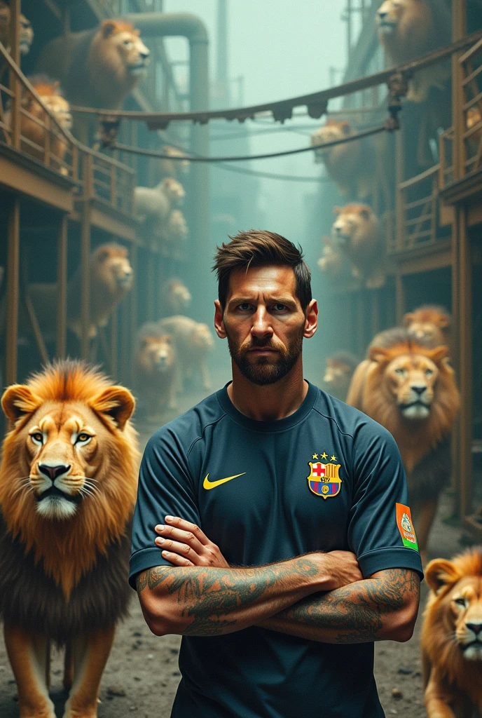 Messi has a lion factory.