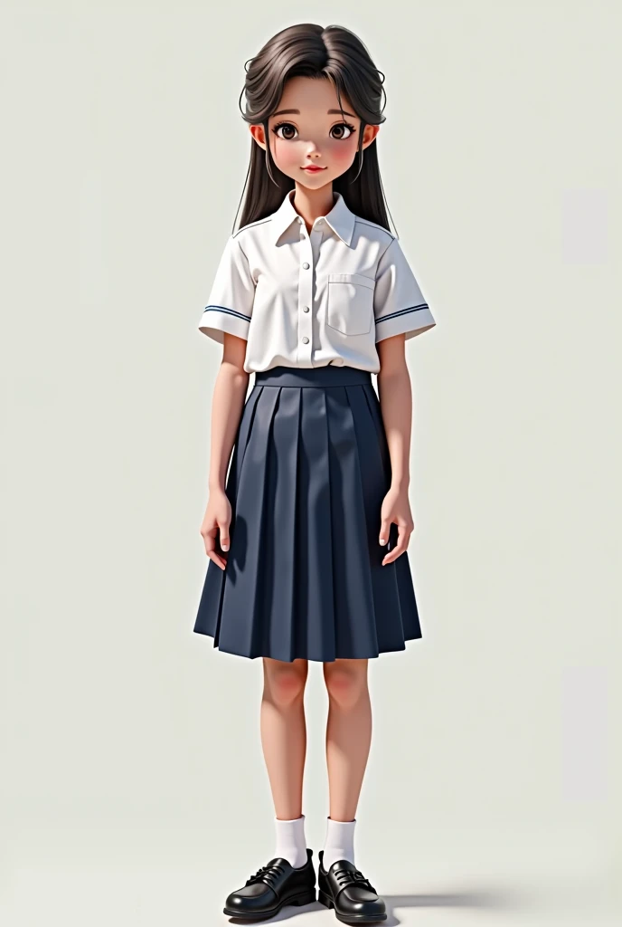 student,ใส่ชุดstudent,girl,High School,Thai person,Tanned skin,
