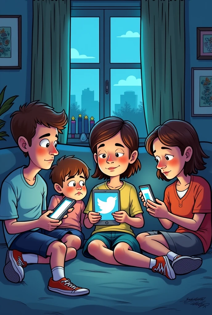 make a cartoon analysis about type of media (like people is spending so much time for social media they don’t spend their time to bonding with their families or either their friends they always it 24/7 they can’t concentrate or focus on their doing whenever they’re using social media)