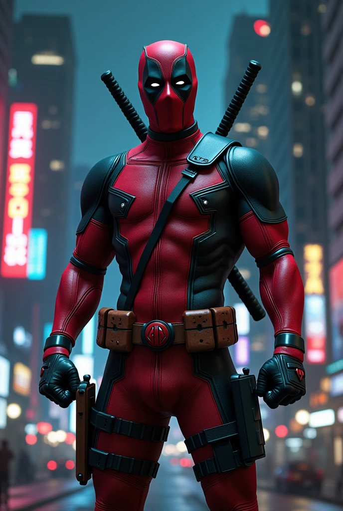 Deadpool , background dark night in city