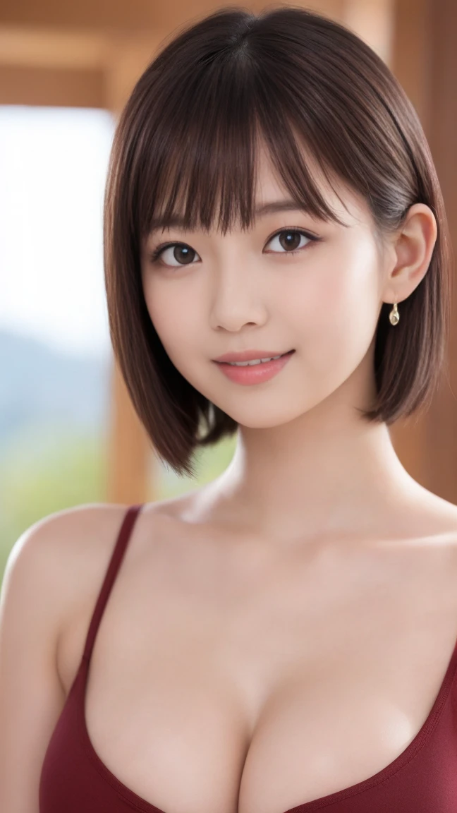 Naruse is going to take over the world、(masterpiece)、(Highest quality:1.5)、(Photorealistic:1.2)、(Surreal), (High resolution), (Realistic), (Post-processing),(Sharp focus), Sharp focus:1.2,Backlight, (Improvement of quality:1.4), (Narrow waist)、((Perfectly detailed five-fingered hands)),(Anatomically correct body)、((1 female:1.4))、Japanese、Realistic Skin、(Small chest:1.4)、Bust size is A cup、A pretty woman with a slender figure:1.4,(from the front:1.5), (Enhances the beauty of skin texture:1.1),No makeup、美しいBlack Hair、smile、Natural color lip、(Small Mouth:1.4)、The mouth is not open、Thick lips、(Oval Face)、Even bangs、Hide eyebrows with bangs、((3 woman))、Bob Hair、Hair blowing in the wind, (Black Hair, Iris, Watery eyes, Shining Eyes, Bob cut hair,), Hair behind the ear、No makeup、(Drooping eyes)、(((One lovely woman)),((優しい大きなsmile)),(( Small breasts,Small breastsの谷間)),((((Plump Cheeks)))),very cute,(Baby Face),Raccoon face,