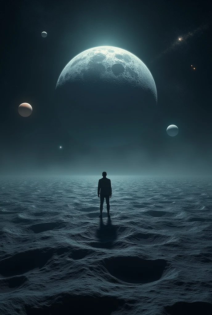 The sun went out and the planets began to shine, camera is on the moon