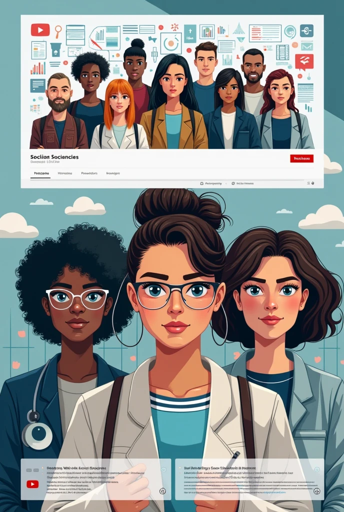 Make Youtube channel thumbnail using social science image