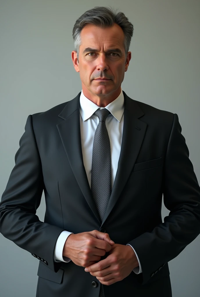 Create a businessman from the front so that the image only goes up to his chest 
