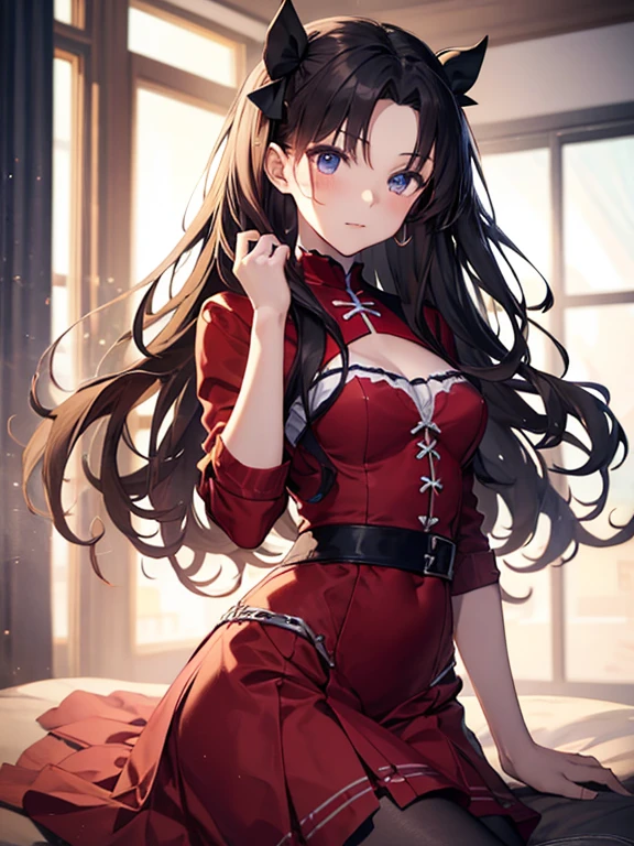 Surreal Scene:1.5, cute, Beauty, Tohsaka Rin, (masterpiece), highest quality, 1girl, uhd, retina, masterpiece, ccurate, anatomically correct, textured skin, super detail, high details, high quality, best quality, highres, 4K