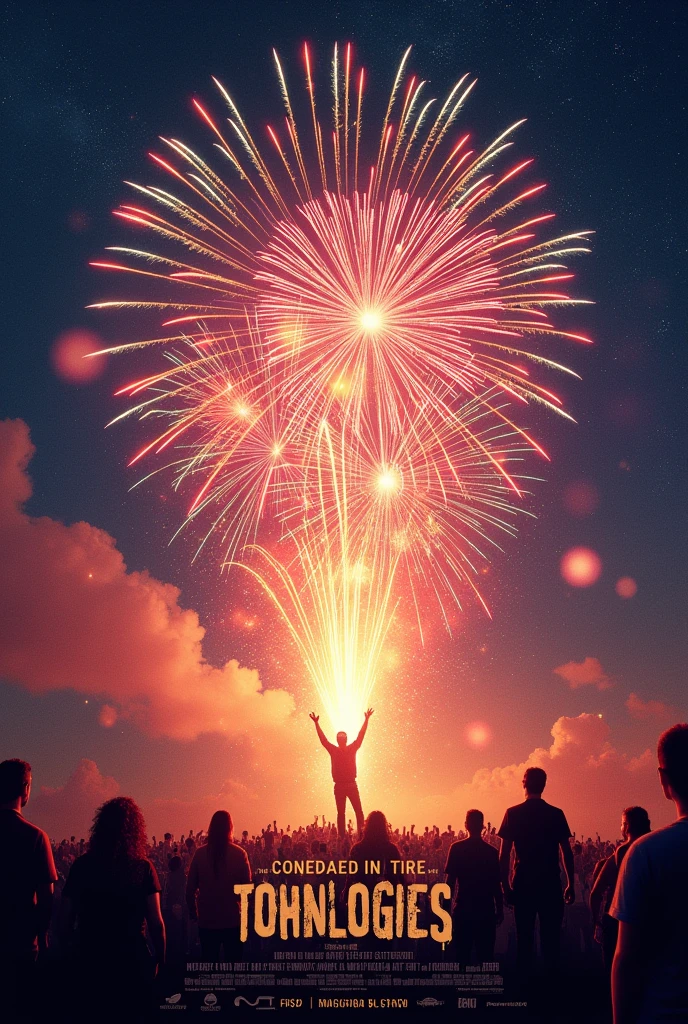 create a firework themed movie poster with movie poster writing
