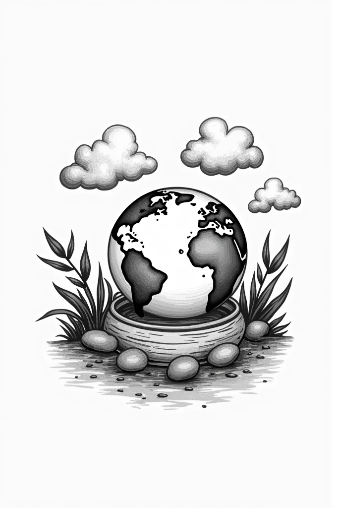 LOGO about environment and make it more detailed one more make it more easier to draw and do it black and white. I said logo