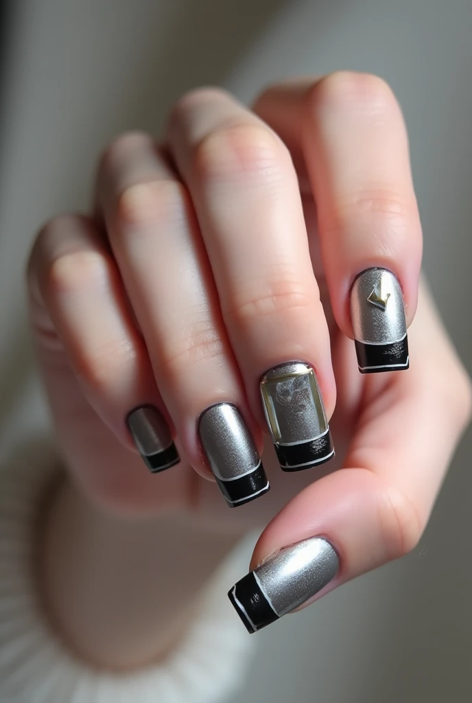 Make me nails inspired by squares and 3D effects