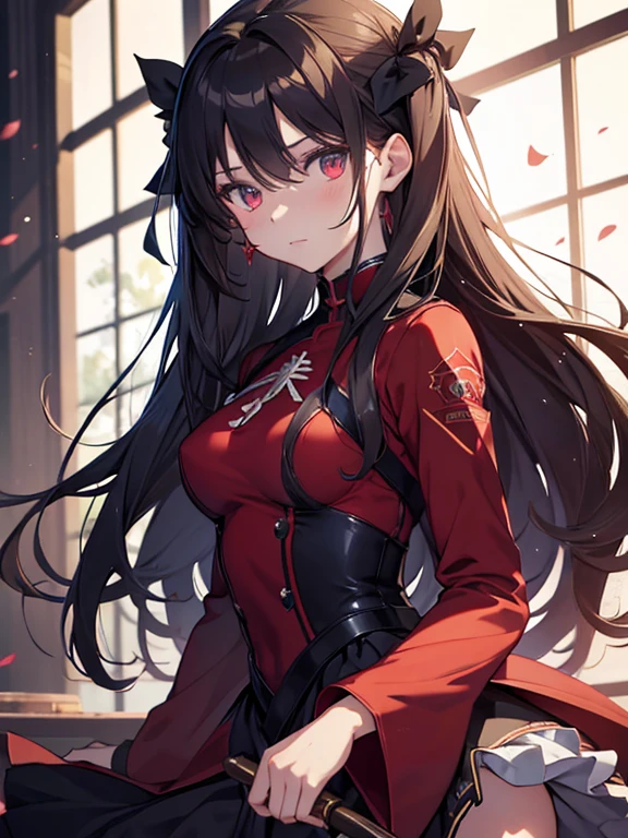 Surreal Scene:1.5, cute, Beauty, Tohsaka Rin, (masterpiece), highest quality, 1girl, uhd, retina, masterpiece, ccurate, anatomically correct, textured skin, super detail, high details, high quality, best quality, highres, 4K