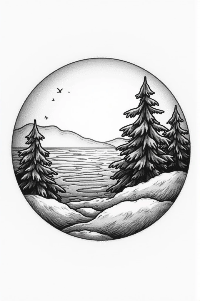 LOGO about environment and make it more detailed one more make it more easier to draw and do it black and white. I said logo make the design only inside the circle