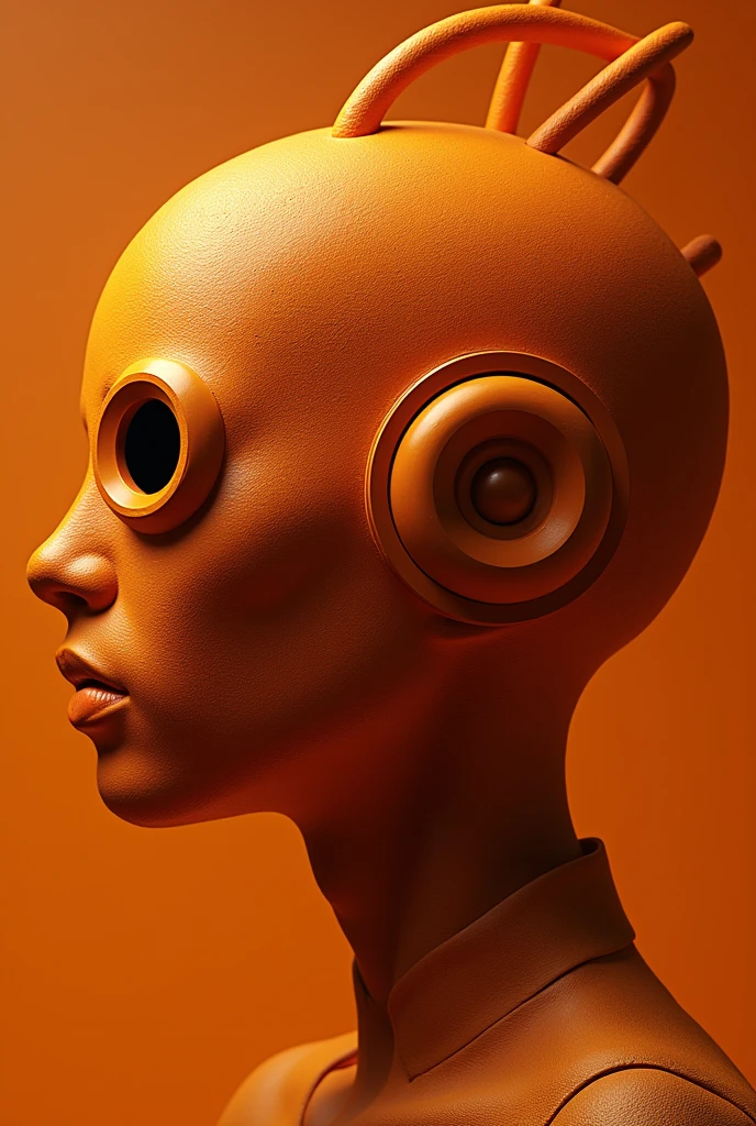 Character mask circling like a yoyo and only one hole in left eye place other side yoyo ,mask colour orange