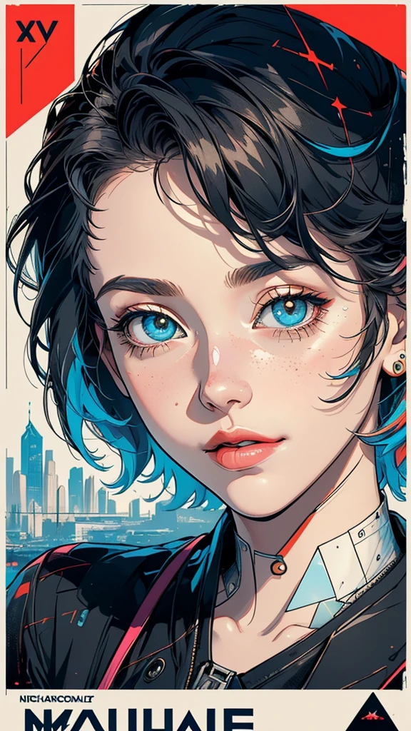 (((masterpiece, highest quality))),(((solo:1.2))),(((1girl:1.2))),32k wallpaper, very detailed, poster, vintage science fiction,(((((geometric cinematic movie poster))))), (bauhaus), shape,(((abstract))),(mid century modern),movie poster,(((((portfolio))))),(((((Close-up))))),(((((bust up))))),((((more various angle)))),(((highlight))),Vast landscape,((((heterochromia)))),(((complete. detailed face))),(((Extremely talented))),(((most complecated machine))),unlimited colorful color scheme