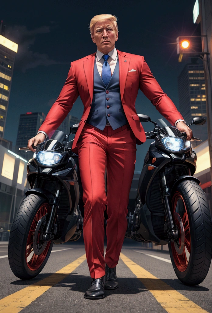 ((1boy)), super fine illustration, vibrant colors, absurdres extremely detailed CG, 8k wallpaper, (masterpiece:1.3), dynamic angle, dynamic pose, best quality, depth of field, cinematic lighting, ultra detailed, front-view,  Business suit, The president is rolling the tires,  full body, center, looking at viewers, the character is in the center of the frame,