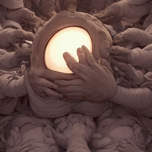 close up, too many hands, too many foots, mono eye, 