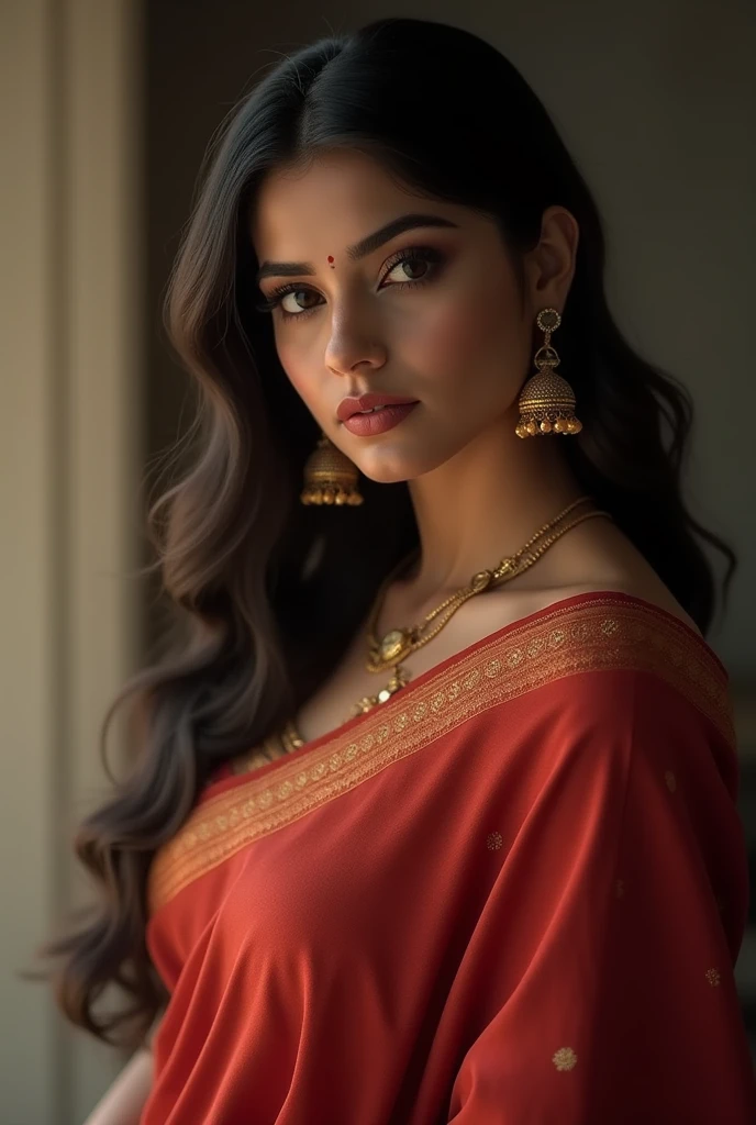 I want to create hot sexy Indian bhabhi with perfect boobs in saree