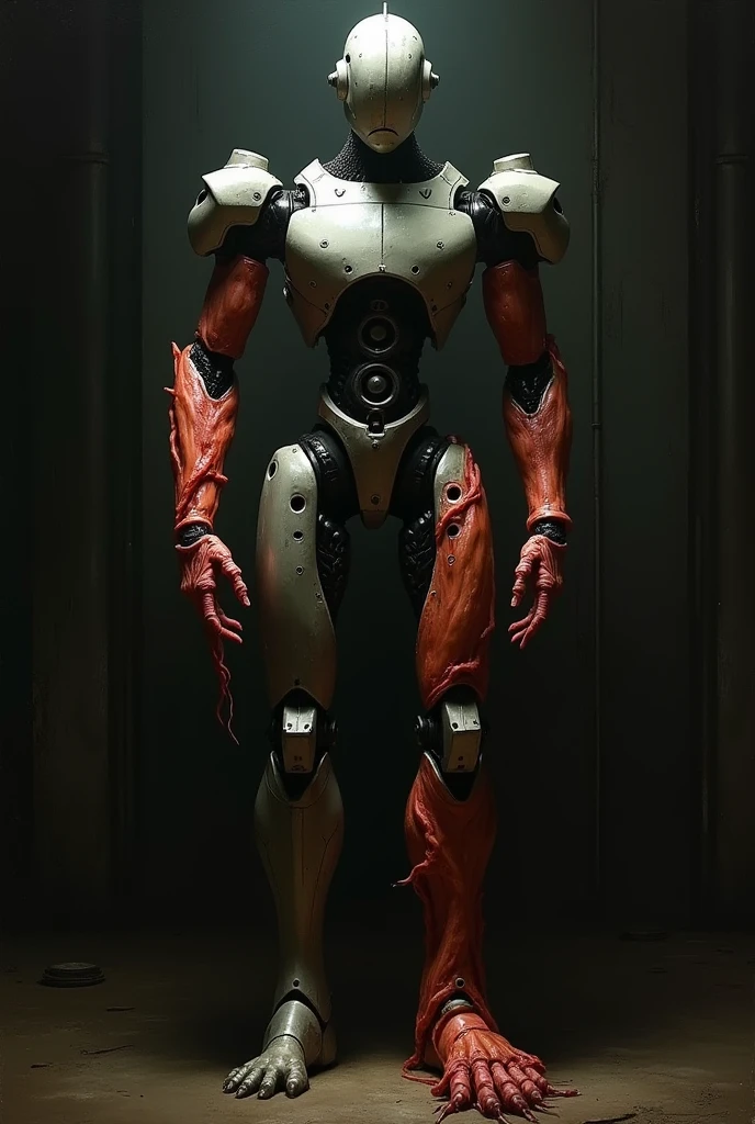 evangelion; caravaggio painting; robot with meat prothesis