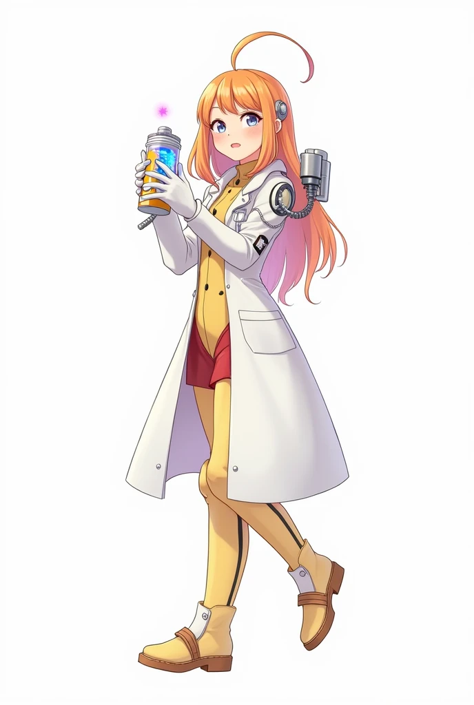 a drawing of an anime girl in a futuristic space suit with labcoat, scientist girl in sapce suit, holding a jar, traditional anime art, traditional style, epic pencil illustration, hyper detailed manga drawing,