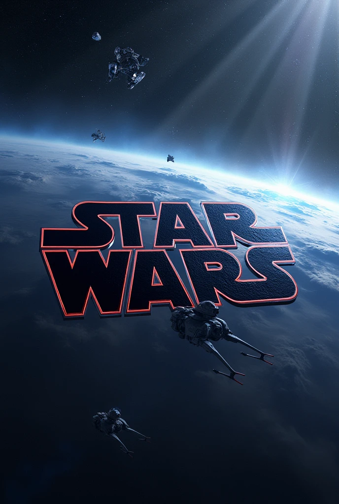 Star wars logo in the galaxy