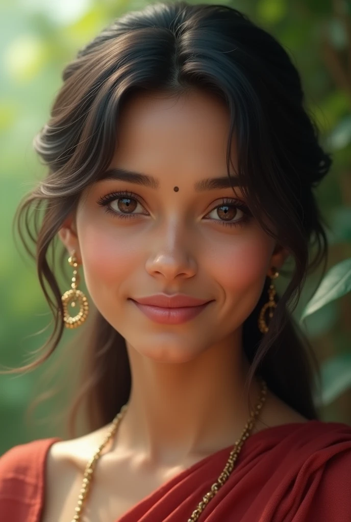 Cute indian girl with realistic age is greater than 21 years 