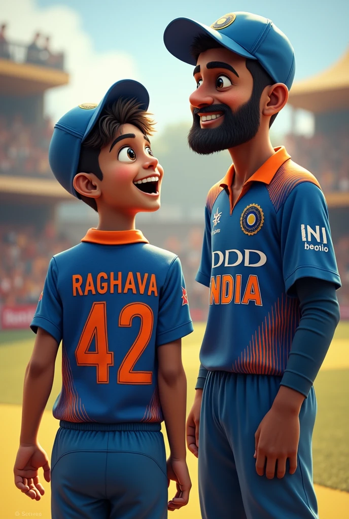 A boy charan named hugging virat kohli