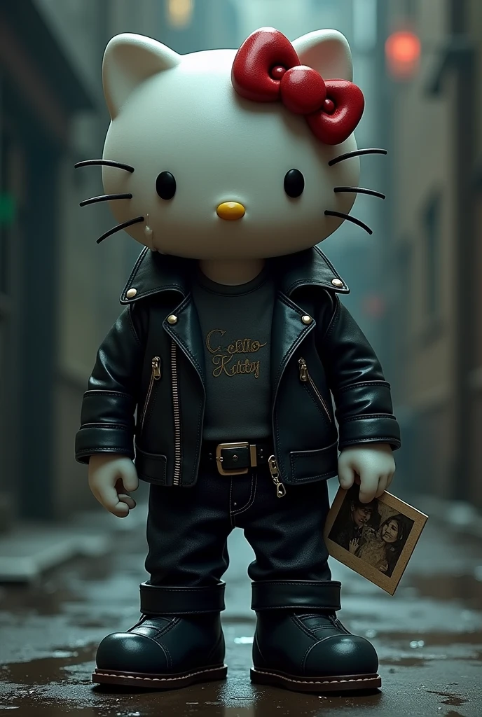 Hello Kitty, male, gangster outfit, heartbroken