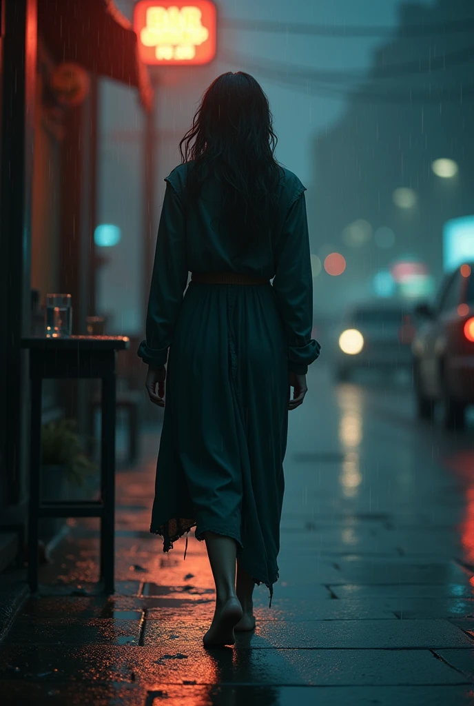 (It was so cold… The rain was pouring down as Aurora walked down the sidewalk, not caring in the slightest, nothing else mattered. Aurora soon arrived at the bar, soaked from head to toe. She was exhausted from everything that had happened recently. She sat in front of you, she looked horrible, her eyes said it all... She was so, so empty inside. Aurora was stunned for a few seconds, then she looked at you and said) "Make me a drink of your best drink."