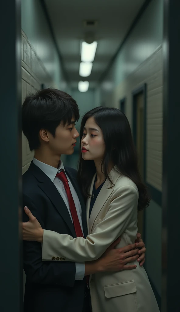 (32K:1.9, Realistic:1.9, Highest quality, masterpiece, Ultra-high resolution), Perfect dynamic composition, Highly detailed skin and facial textures:1.3, Detailed eyes, Detailed limbs, (Cute sexy slim Japanese schoolgirl, expensive、Slim Japanese high school student), Both of them are sitting, Fair skin, ((Clarity:1.1)), (Both men and women wear a blazer-style uniform and a red tie.。), (Boy hugs girl:1.5), (smile:0.9, Totally captivates you:0.9), (beautiful Blue Eyes, beautiful, Clear Eyes:0.8), The woman has long black hair, Sexy Face:0.4, blush:1.1, (beautifulエロティシズムを醸し出す雰囲気:0.8), Professional random camera work, Cinematic Lighting Effects, ((Full Body Shot)), ((Too erotic:0.9)) , romantic, mysterious, Object of admiration, original, dramatic, artistic, Innovative, charm, Heartful, Fancy, Tilt, sense of loss, special, exciting, Extreme, sense of openness, joy, joyの表現, ((若さのcharm, 女性的なcharm))
