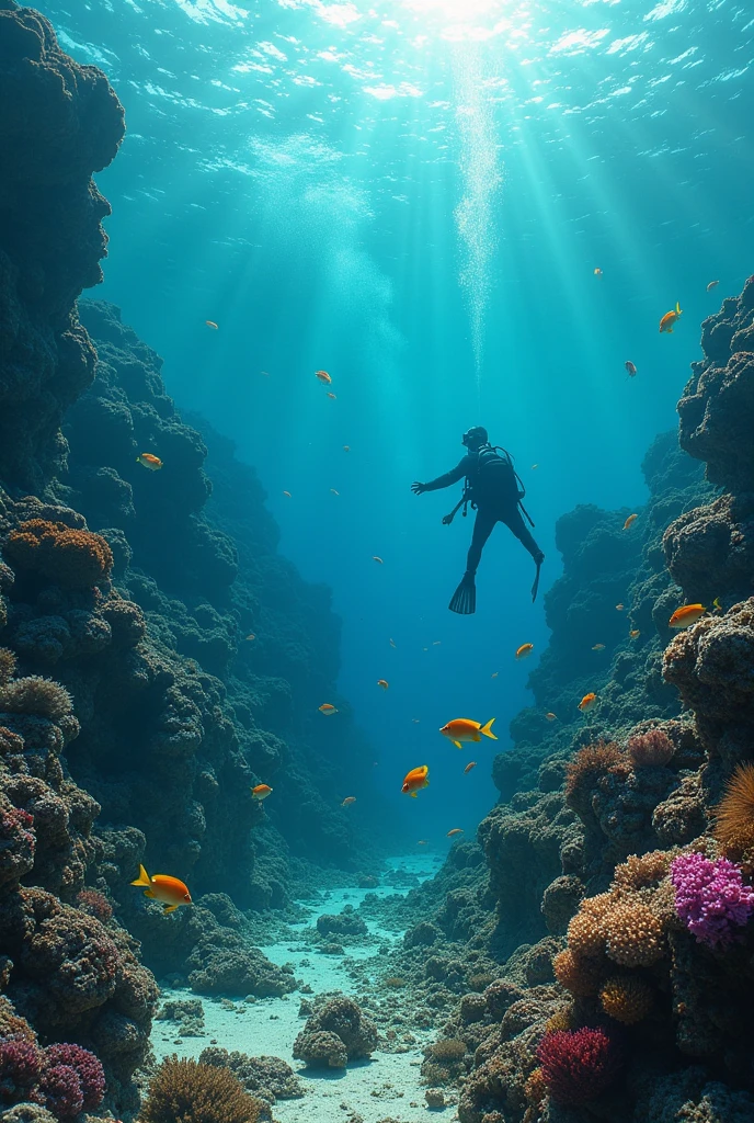 Damage to coral reefs due to irresponsible diving and tourism activities, Many marine life are dying and affected, and the coral reefs are damaged