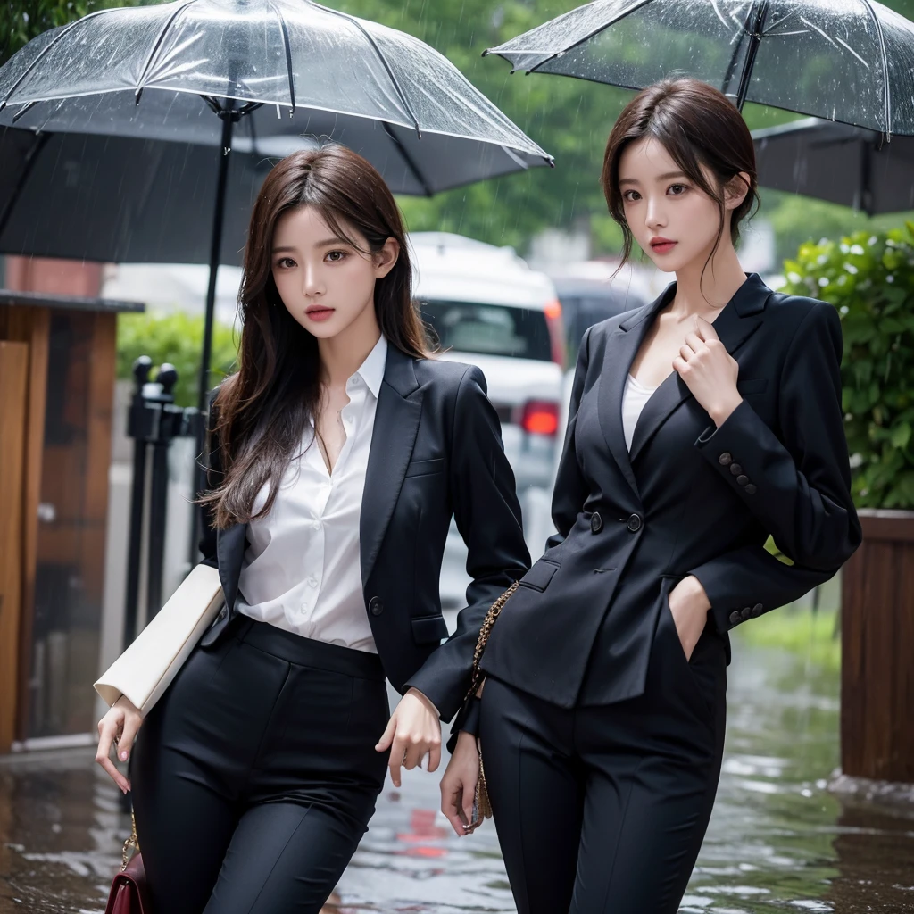 exy pose、Hair getting wet in the rain、Mr.々Hair style、Short Hair、Transparent shirt、Beautiful woman getting wet in the rain、typhoon、Get wet without an umbrella、Beautiful woman in the rain、雨で濡れたBeautyOL、Detailed face、Realistic、beautiful girl、Beauty、Office Lady Uniform、beauty、Beautiful woman、Narrow waist、Handsome woman、Tight pants look、Colorful suit、Sexy pose、Tight suit pants、Suit wet in the rain、Wet shirt、See-through shirt、