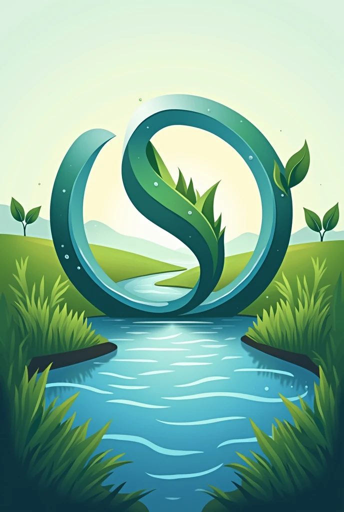 Make me a logo with the letter S, that has to do with agriculture and water