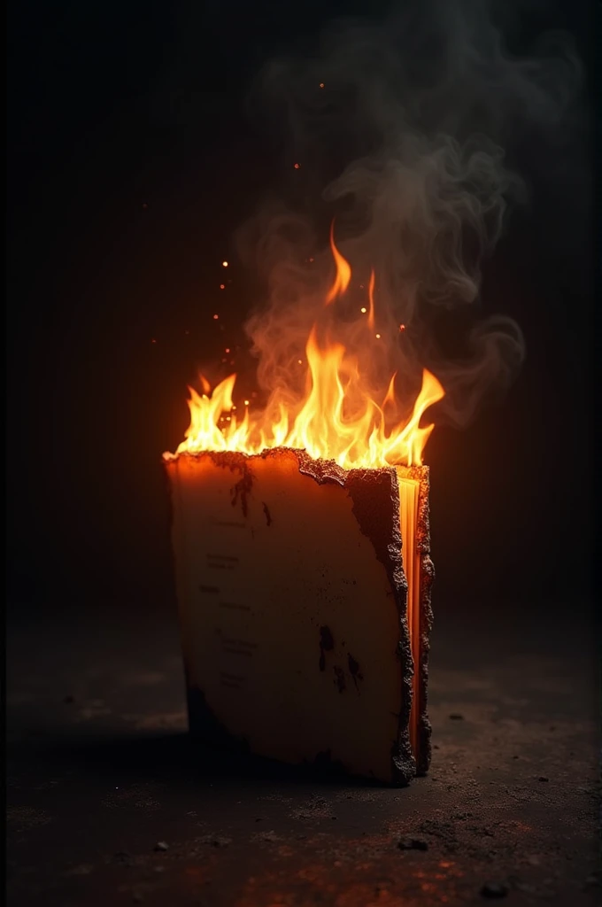 Burning folder with black background 