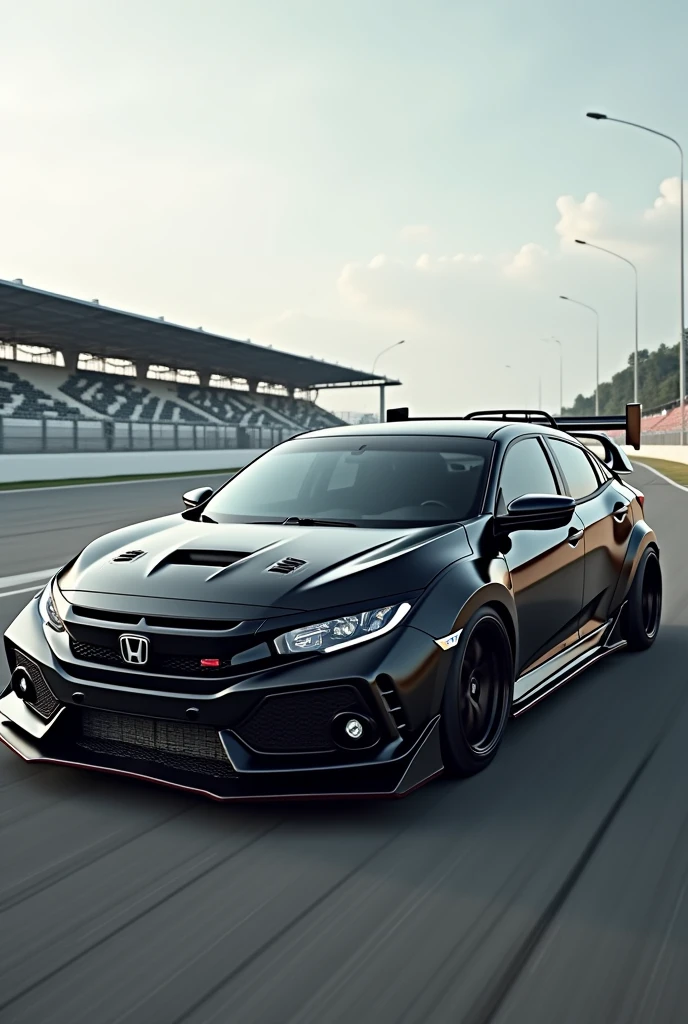 Honda civic realistic modified with racing kit black glass and full modified full cars pictures on a track and more realistic looking so much real in karachi