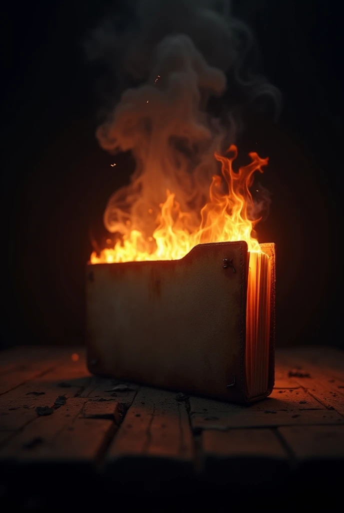 Burning folder with black background