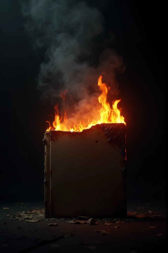 Burning folder with black background 