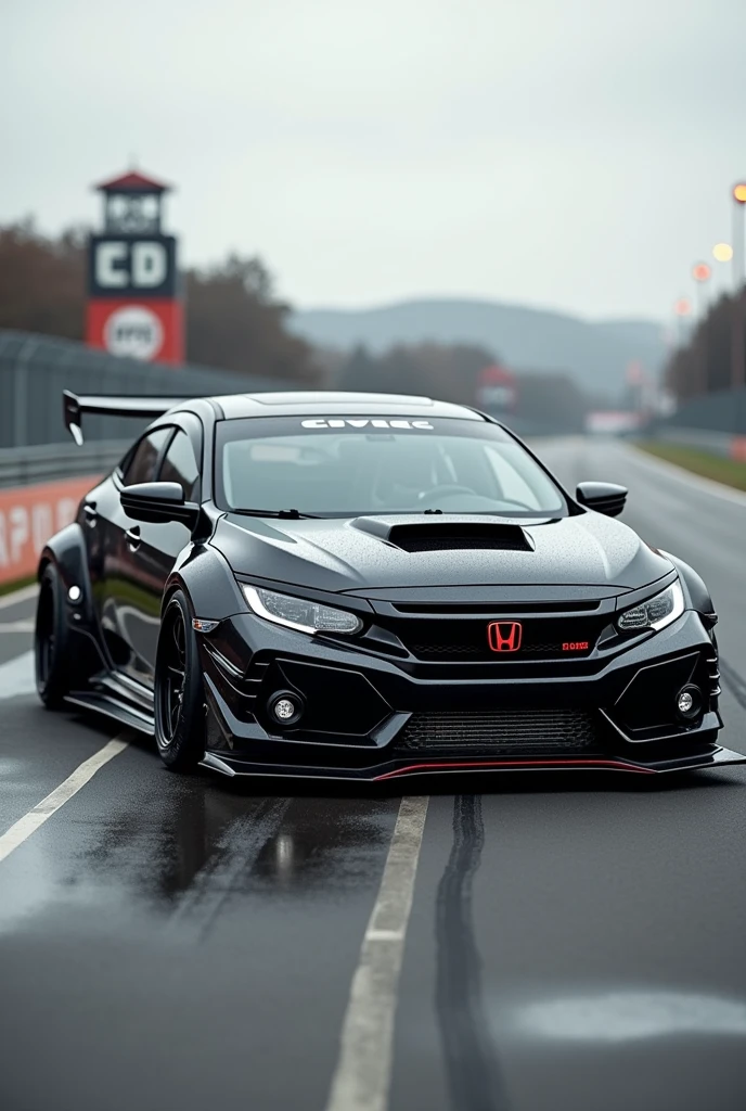 Honda civic realistic modified with racing kit black glass and full modified full cars pictures on a track and more realistic looking so much real in karachi real hinda civic real homda civic not ai generated real