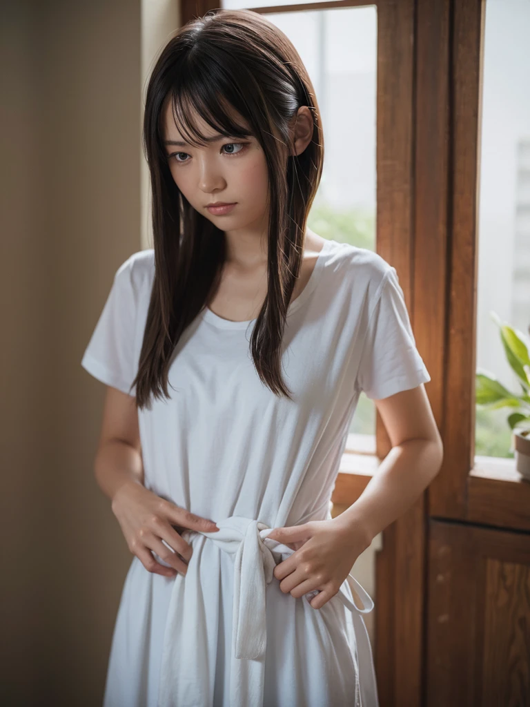 whole body,standing position,Naked,beautiful girl,young face,innocent face,whole body,Completely naked,See-through,female organ,Uniform ribbons